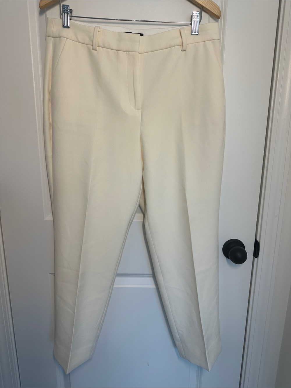 Talbots Women's Hampshire Ankle Curvy Tailored Straight Dress Pants Cream 12P